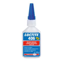 LOCTITE 406 - 50g (cyanoacrylate adhesive (instant) for plastics and rubber, colorless/transparent) (IDH.1925295) LOCTITE 406 - 50g (cyanoacrylate adhesive (instant) for plastics and rubber, colorless/transparent) (IDH.1925295)