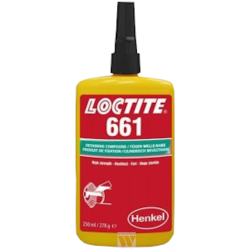 LOCTITE 661 - 250ml (anaerobic, high strength yellow adhesive for fastening coaxial, metal assemblies) (IDH.195783)